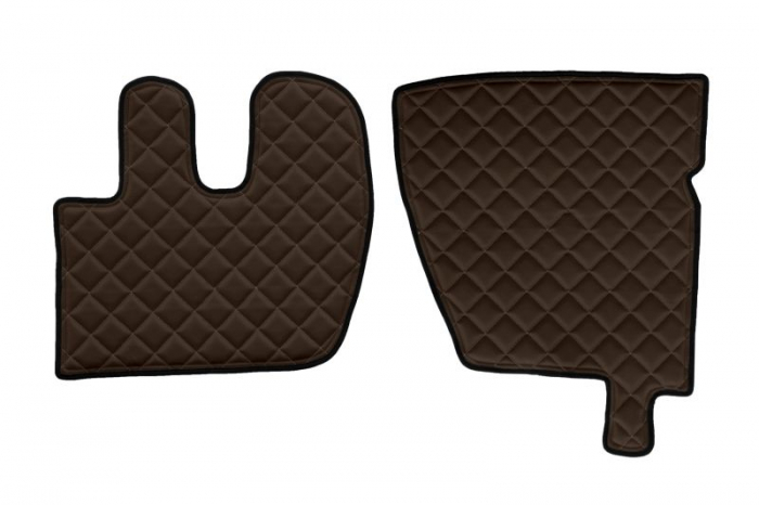 Set covor podea camion potrivit Renault ECO-LEATHER, set 3 buc. (material - eco-piele, culoare - maro) potrivit Renault Truck PREMIUM 2 dupa 2005 [2]