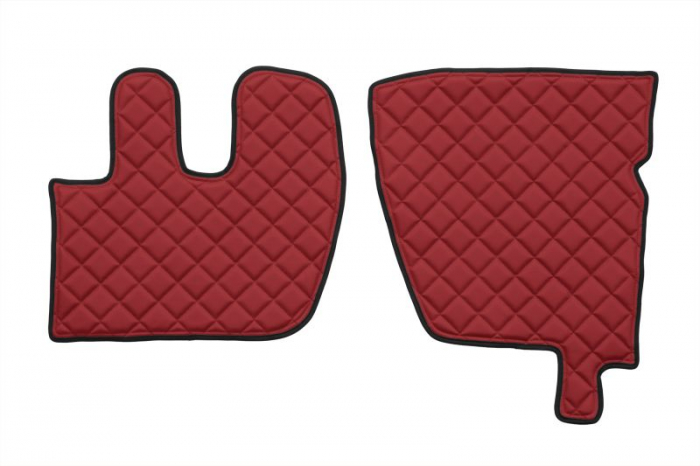 Set covor podea camion potrivit Renault ECO-LEATHER, set 3 buc. (material - eco-piele, culoare - rosu) potrivit Renault Truck PREMIUM 2 dupa 2005 [2]