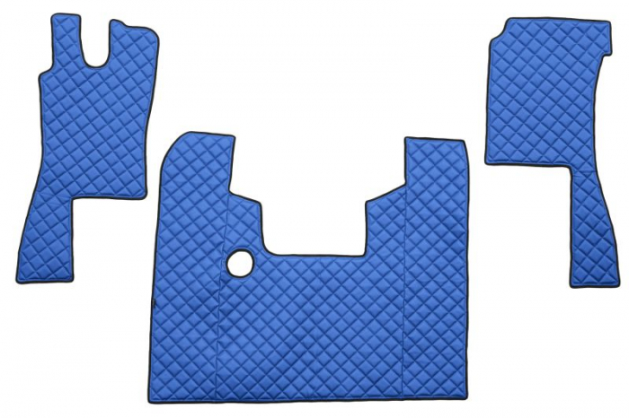 Set covor podea camion potrivit Scania ECO-LEATHER, set 3 buc. (material - eco-piele, culoare - albastru, pentru transmisie manuala) potrivit SCANIA 4 dupa 1995 [1]
