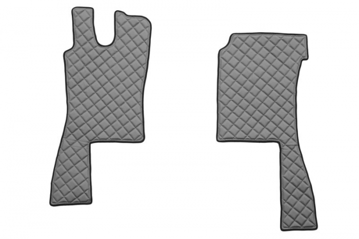 Set covor podea camion potrivit Scania ECO-LEATHER, set 3 buc. (material - eco-piele, culoare - gri, pentru transmisie manuala) potrivit SCANIA 4 1995-2008 [2]