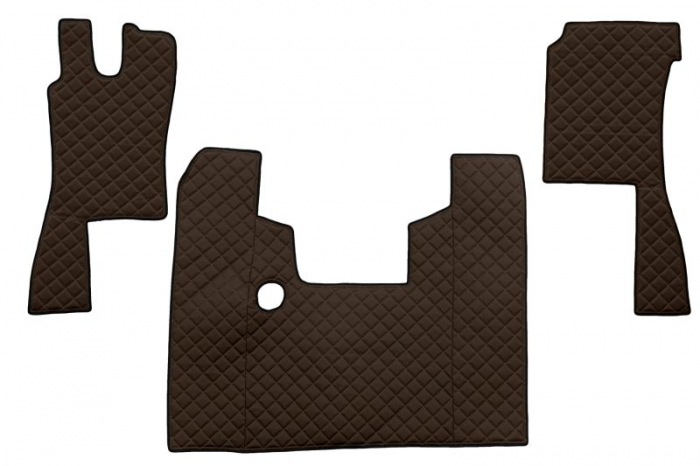 Set covor podea camion potrivit Scania ECO-LEATHER, set 3 buc. (material - eco-piele, culoare - maro, pentru transmisie manuala) potrivit SCANIA 4  [1]