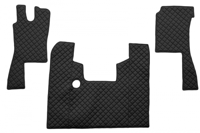 Set covor podea camion potrivit Scania ECO-LEATHER, set 3 buc. (material - eco-piele, culoare - negru, pentru transmisie manuala) potrivit SCANIA 4  [1]
