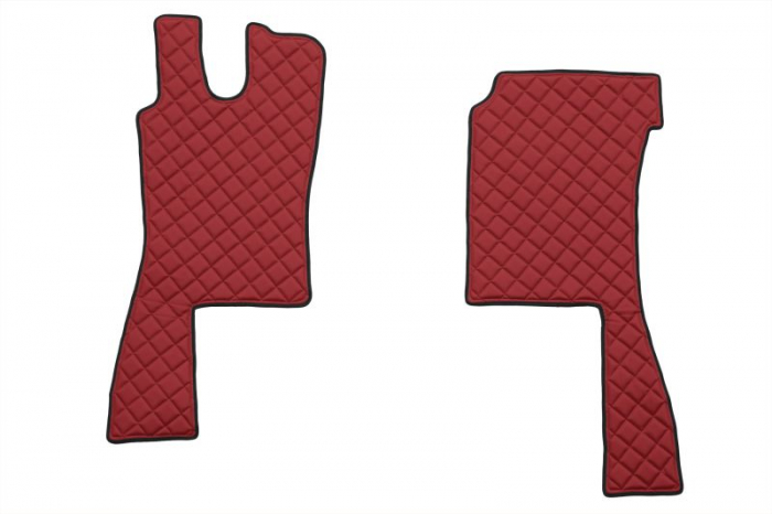 Set covor podea camion potrivit Scania ECO-LEATHER, set 3 buc. (material - eco-piele, culoare - rosu, pentru transmisie manuala) potrivit SCANIA 4 [2]