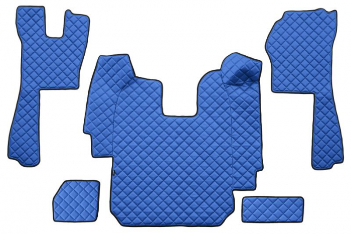 Set covor podea camion potrivit Scania ECO-LEATHER, set 5 buc (material - eco-piele, culoare - albastru, transmisie automata) potrivit SCANIA P,G,R,T dupa 2004 [1]