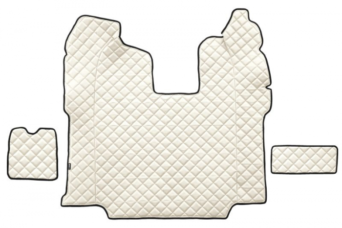 Set covor podea camion potrivit Scania ECO-LEATHER, set 5 buc (material - eco-piele, culoare - bej, scaune standard - nu RECARO; transmisie automata)  [3]
