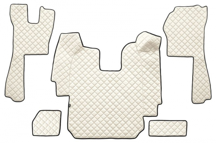 Set covor podea camion potrivit Scania ECO-LEATHER, set 5 buc (material - eco-piele, culoare - bej, transmisie automata) potrivit SCANIA P,G,R,T dupa 2004 [1]