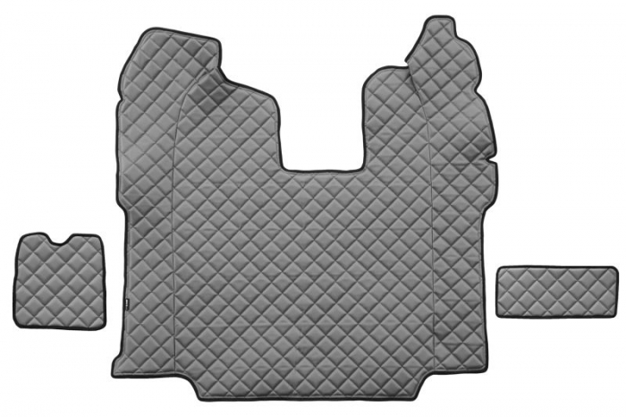 Set covor podea camion potrivit Scania ECO-LEATHER, set 5 buc (material - eco-piele, culoare - gri, scaune standard - nu RECARO; transmisie automata)  [3]