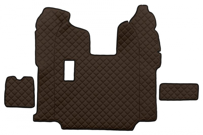 Set covor podea camion potrivit Scania ECO-LEATHER, set 5 buc (material - eco-piele, culoare - maro, pentru transmisie manuala; scaune standard - nu RECARO) [3]