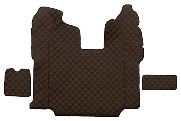 Set covor podea camion potrivit Scania ECO-LEATHER, set 5 buc (material - eco-piele, culoare - maro, scaune standard - nu RECARO; transmisie automata) s [3]