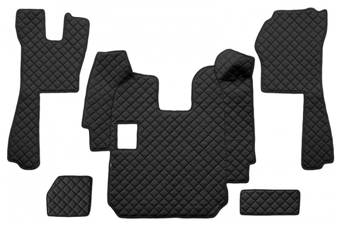 Set covor podea camion potrivit Scania ECO-LEATHER, set 5 buc (material - eco-piele, culoare - negru, pentru transmisie manuala) potrivit SCANIA P,G dupa 2004 [1]