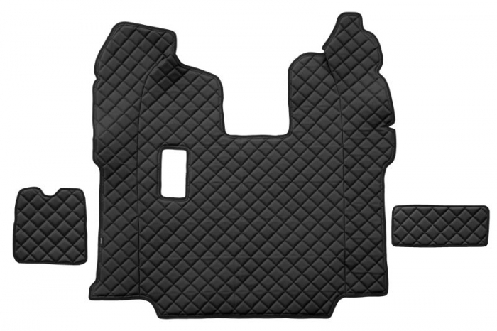 Set covor podea camion potrivit Scania ECO-LEATHER, set 5 buc (material - eco-piele, culoare - negru, pentru transmisie manuala; scaune standard - nu RECARO)  [3]