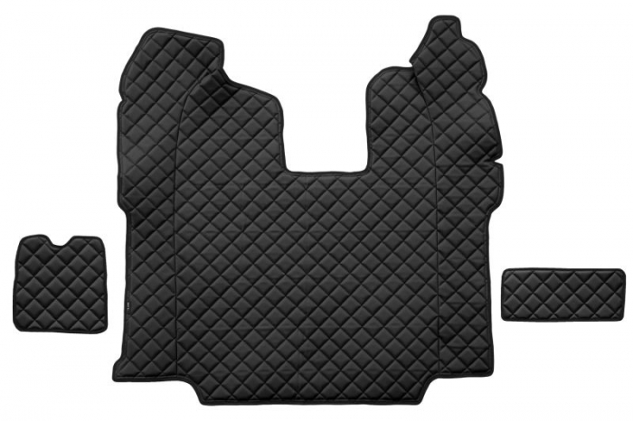 Set covor podea camion potrivit Scania ECO-LEATHER, set 5 buc (material - eco-piele, culoare - negru, scaune standard - nu RECARO; transmisie automata)  [3]