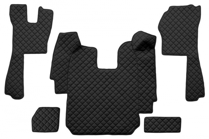 Set covor podea camion potrivit Scania ECO-LEATHER, set 5 buc (material - eco-piele, culoare - negru, transmisie automata) potrivit SCANIA P,G,R,T dupa 2004 [1]
