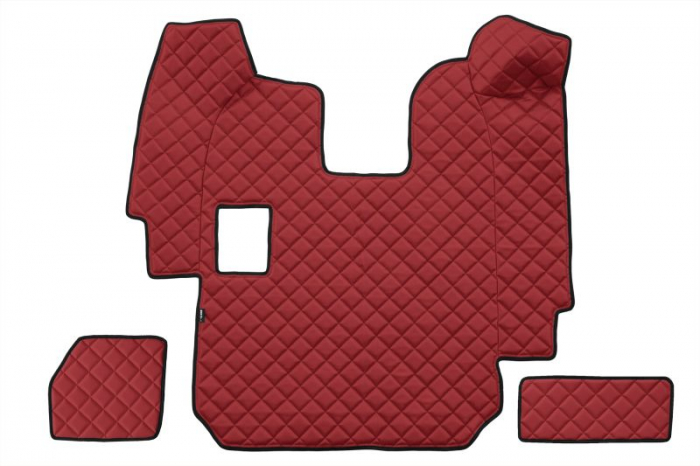 Set covor podea camion potrivit Scania ECO-LEATHER, set 5 buc (material - eco-piele, culoare - rosu, pentru transmisie manuala) potrivit SCANIA P,G,R dupa 2004 [3]