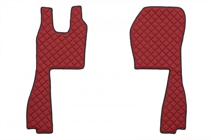 Set covor podea camion potrivit Scania ECO-LEATHER, set 5 buc (material - eco-piele, culoare - rosu, scaune standard - nu RECARO; transmisie automata)  [2]