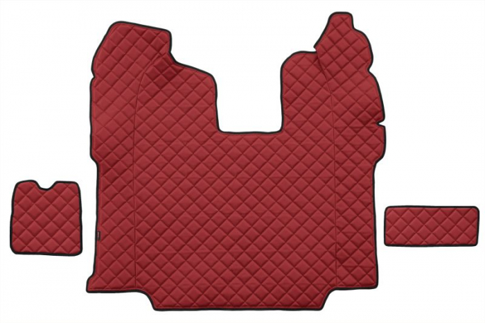 Set covor podea camion potrivit Scania ECO-LEATHER, set 5 buc (material - eco-piele, culoare - rosu, scaune standard - nu RECARO; transmisie automata)  [3]