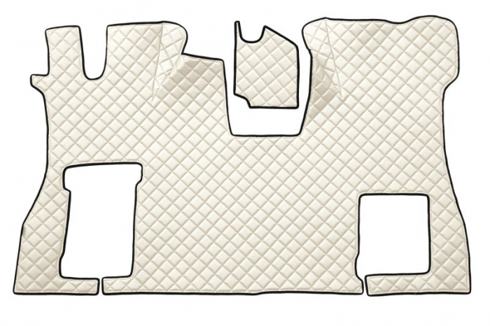 Set covor podea camion potrivit Scania podea plata, scaun pasager convertibil, ECO-LEATHER, 2 bucati (material - eco-piele, culoare - bej) [1]