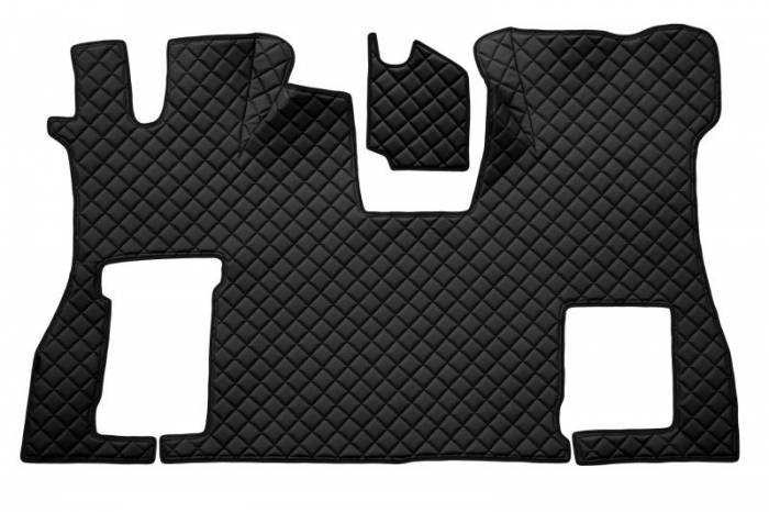 Set covor podea camion potrivit Scania podea plata, scaun pasager convertibil, ECO-LEATHER, 2 bucati (material - eco-piele, culoare - negru) potrivit SCANIA [1]