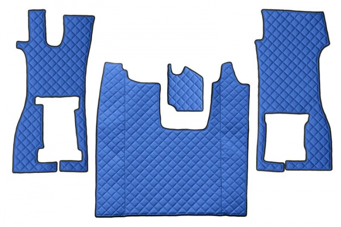 Set covor podea camion potrivit Scania scaun pasager convertibil, ECO-LEATHER, set 4 bucati (material - eco-piele, culoare - albastru) potrivit SCANIA L dupa 2016 [1]