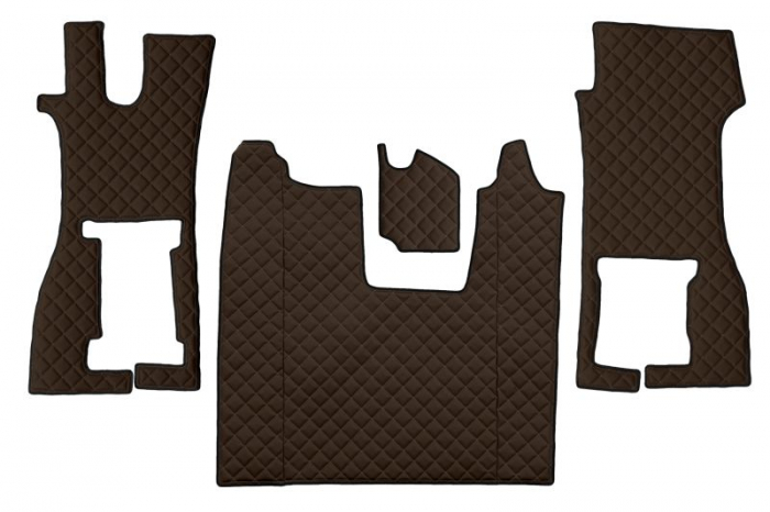 Set covor podea camion potrivit Scania scaun pasager convertibil, ECO-LEATHER, set 4 bucati (material - eco-piele, culoare - maro) potrivit SCANIA L,P,G dupa 2016 [1]