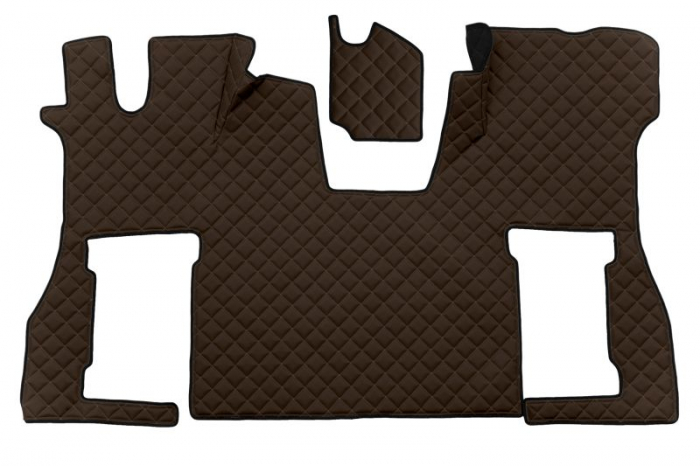 Set covor podea camion potrivit Scania scaun pneumatic pentru pasageri, ECO-LEATHER, 2 bucati (material - eco-piele, culoare - maro) potrivit SCANIA L [1]