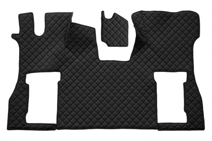 Set covor podea camion potrivit Scania scaun pneumatic pentru pasageri, ECO-LEATHER, 2 bucati (material - eco-piele, culoare - negru) potrivit SCANIA L [1]