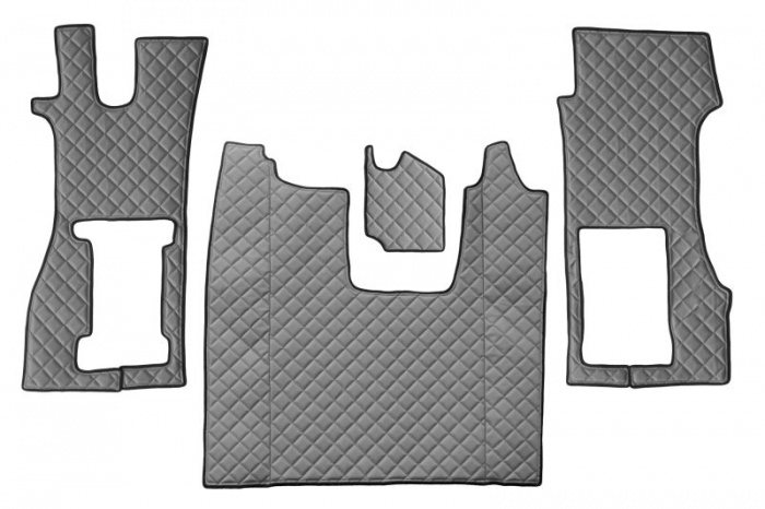 Set covor podea camion potrivit Scania scaun pneumatic pentru pasageri, ECO-LEATHER, set 3 buc. (material - eco-piele, culoare - gri) potrivit SCANIA L [1]