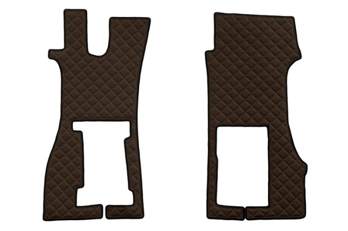 Set covor podea camion potrivit Scania scaun pneumatic pentru pasageri, ECO-LEATHER, set 3 buc. (material - eco-piele, culoare - maro) potrivit SCANIA L  [2]