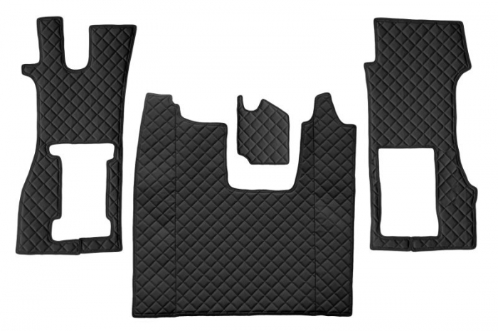 Set covor podea camion potrivit Scania scaun pneumatic pentru pasageri, ECO-LEATHER, set 3 buc. (material - eco-piele, culoare - negru) potrivit SCANIA L [1]