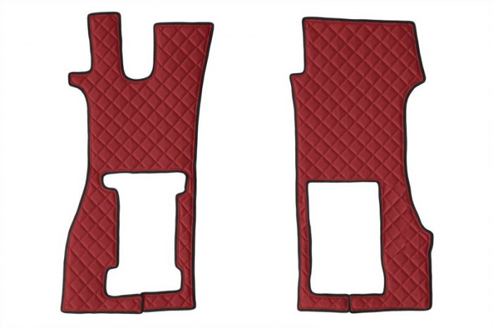 Set covor podea camion potrivit Scania scaun pneumatic pentru pasageri, ECO-LEATHER, set 3 buc. (material - eco-piele, culoare - rosu) potrivit SCANIA L  [2]