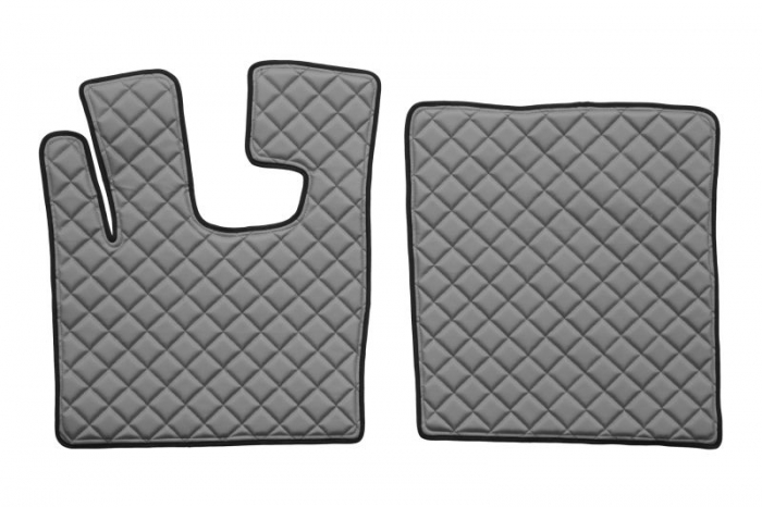 Set covorase podea camion potrivit DAF ECO-LEATHER, set 3 buc. (material - eco-piele, culoare - gri, pentru transmisie manuala) potrivit DAF XF 105 dupa 2005 [2]