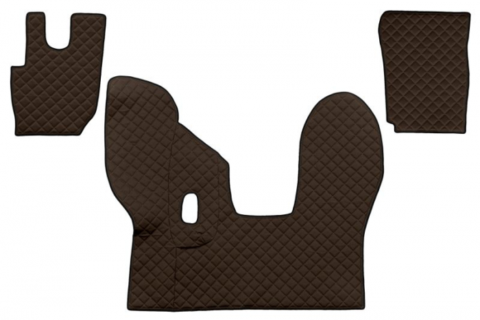 Set covorase podea camion potrivit DAF ECO-LEATHER, set 3 buc. (material - eco-piele, culoare - maro, pentru transmisie manuala) potrivit DAF dupa 2013 [1]
