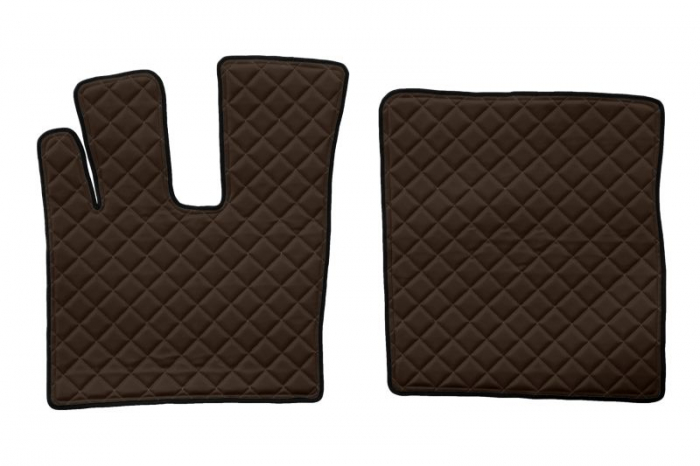 Set covorase podea camion potrivit DAF ECO-LEATHER, set 3 buc. (material - eco-piele, culoare - maro, pentru transmisie manuala) potrivit DAF XF 105 dupa 2012 [2]