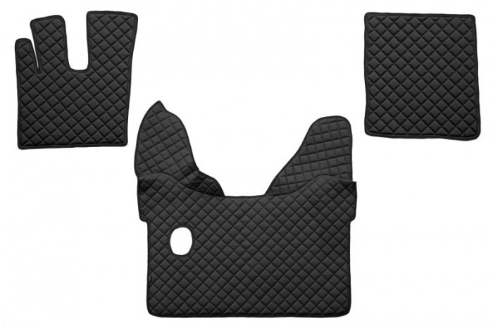Set covorase podea camion potrivit DAF ECO-LEATHER, set 3 buc. (material - eco-piele, culoare - negru, pentru transmisie manuala) potrivit DAF XF 105 dupa 2012 [1]