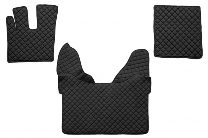Set covorase podea camion potrivit DAF ECO-LEATHER, set 3 buc. (material - eco-piele, culoare - negru/rosu, transmisie automata) potrivit DAF XF 105 dupa 2012 [1]