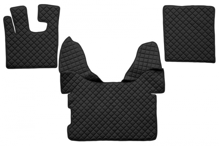 Set covorase podea camion potrivit DAF ECO-LEATHER, set 3 buc. (material - eco-piele, culoare - negru, transmisie automata) potrivit DAF XF 105, XF 106 dupa 2005 [1]