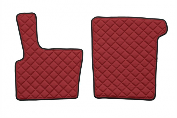 Set covorase podea camion potrivit DAF ECO-LEATHER, set 3 buc. (material - eco-piele, culoare - rosu, pentru transmisie manuala) potrivit DAF 95 XF 1997-2012 [2]