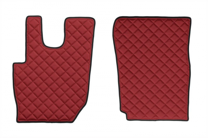 Set covorase podea camion potrivit DAF ECO-LEATHER, set 3 buc. (material - eco-piele, culoare - rosu, pentru transmisie manuala) potrivit DAF dupa 2013 [2]