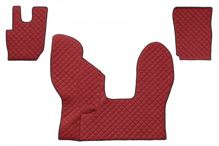 Set covorase podea camion potrivit DAF ECO-LEATHER, set 3 buc. (material - eco-piele, culoare - rosu, transmisie automata) potrivit DAF dupa 2013 [1]