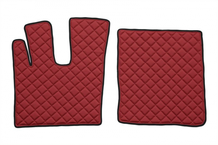 Set covorase podea camion potrivit DAF ECO-LEATHER, set 3 buc. (material - eco-piele, culoare - rosu, transmisie automata) potrivit DAF XF 105, XF 106 dupa 2012 [2]