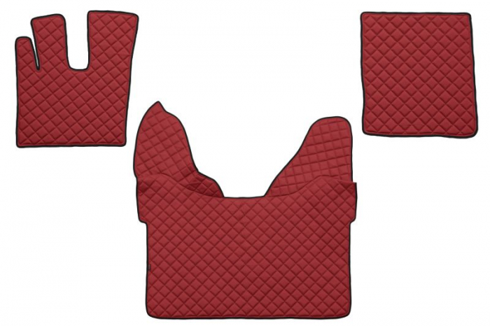 Set covorase podea camion potrivit DAF ECO-LEATHER, set 3 buc. (material - eco-piele, culoare - rosu, transmisie automata) potrivit DAF XF 105, XF 106 dupa 2012 [1]
