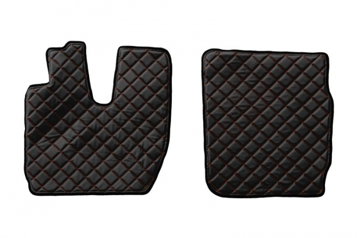 Set covorase podea camion potrivit Iveco ECO-LEATHER (material - eco-piele, culoare - negru/rosu, transmisie automata) potrivit IVECO S-WAY dupa 2019 [2]