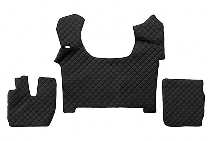 Set covorase podea camion potrivit Iveco ECO-LEATHER (material - eco-piele, culoare - negru, transmisie automata) potrivit IVECO S-WAY dupa 2019 [1]