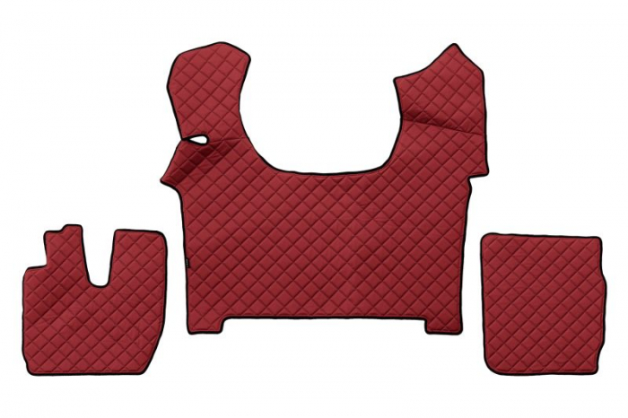 Set covorase podea camion potrivit Iveco ECO-LEATHER (material - eco-piele, culoare - rosu, transmisie automata) potrivit IVECO S-WAY dupa 2019 [1]