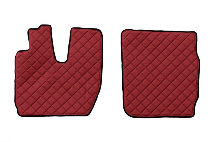 Set covorase podea camion potrivit Iveco ECO-LEATHER (material - eco-piele, culoare - rosu, transmisie automata) potrivit IVECO S-WAY dupa 2019 [2]