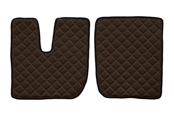 Set covorase podea camion potrivit Iveco ECO-LEATHER, set 3 buc. (material - eco-piele, culoare - maro, pentru transmisie manuala) potrivit IVECO STRALIS [2]