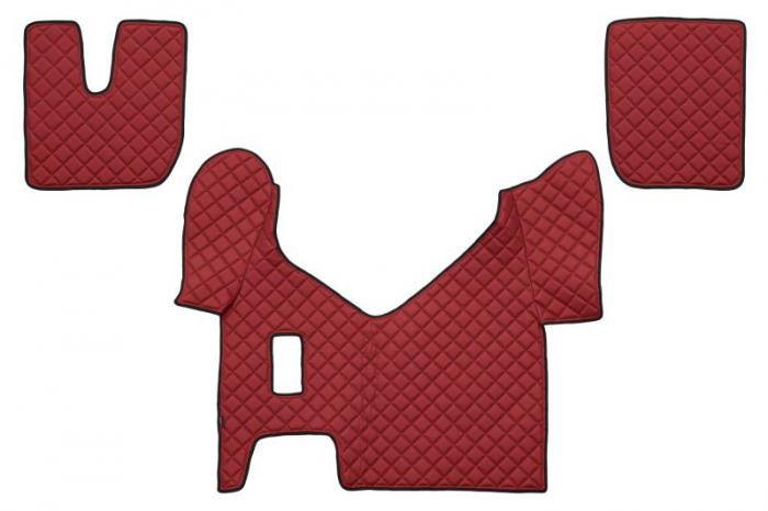 Set covorase podea camion potrivit Iveco ECO-LEATHER, set 3 buc. (material - eco-piele, culoare - rosu, pentru transmisie manuala) potrivit IVECO STRALIS  [1]