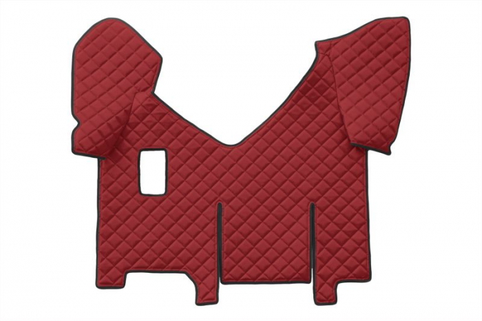 Set covorase podea camion potrivit Iveco versiune cu frigider, ECO-LEATHER, set 4 bucati (material - eco-piele, culoare - rosu, pentru transmisie manuala)  [3]