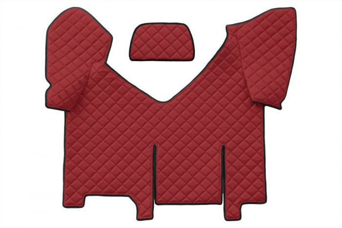 Set covorase podea camion potrivit Iveco versiune cu frigider, ECO-LEATHER, set 4 bucati (material - eco-piele, culoare - rosu, transmisie automata)  [3]
