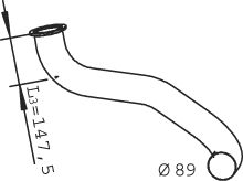 Teava esapament (diametru:89mm, lungime:900mm) EURO 3 potrivit DAF LF 45, LF 55 CE136C/CE162C/CE184C dupa 2001 [1]